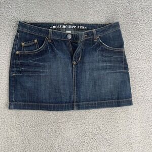 Mossimo‎ Supply Co. Mini Skirt Girls  7 Blue Dark Wash 5-Pocket Faded Denim